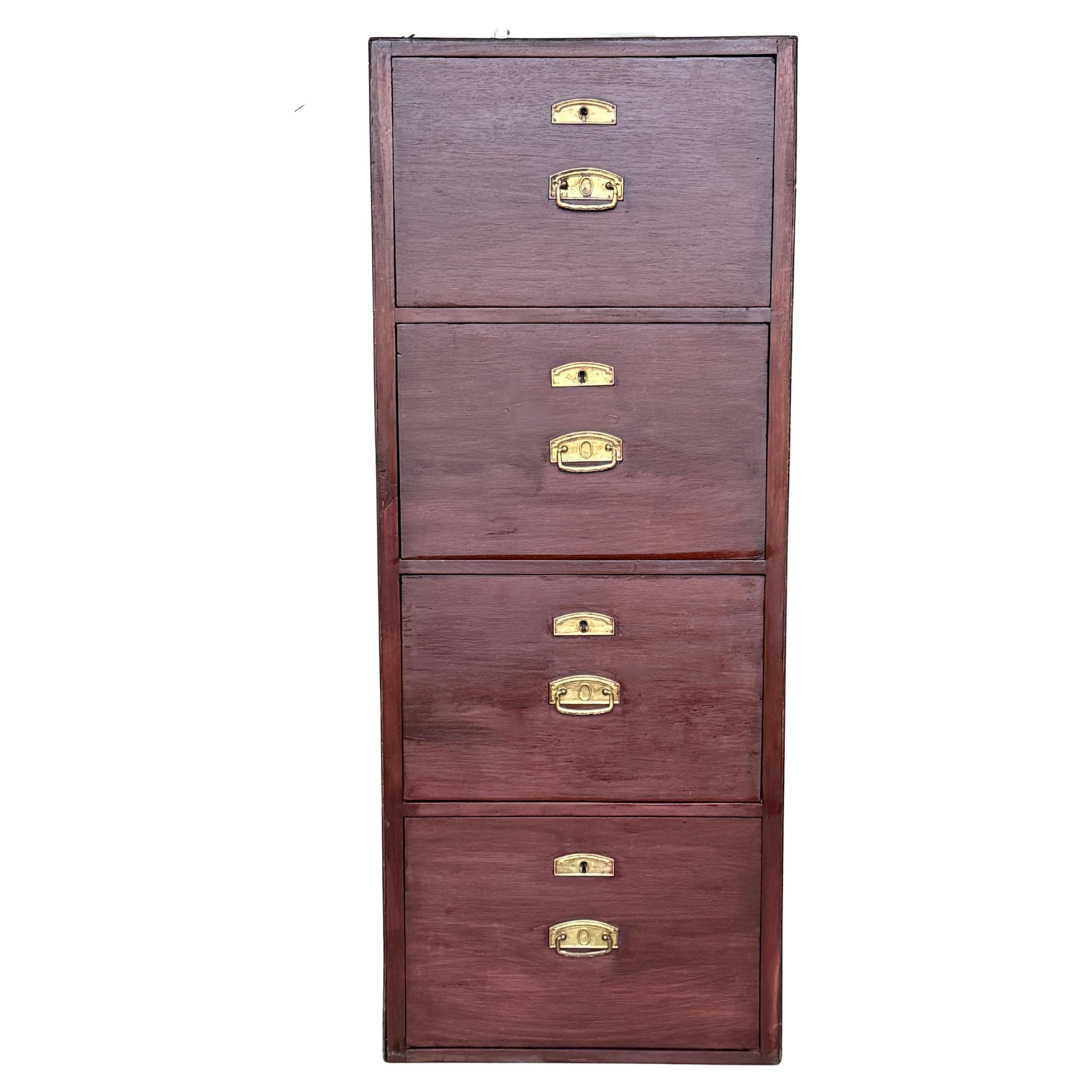 Early 20th Century 3-Drawer Oak Filing Cabinet For Sale