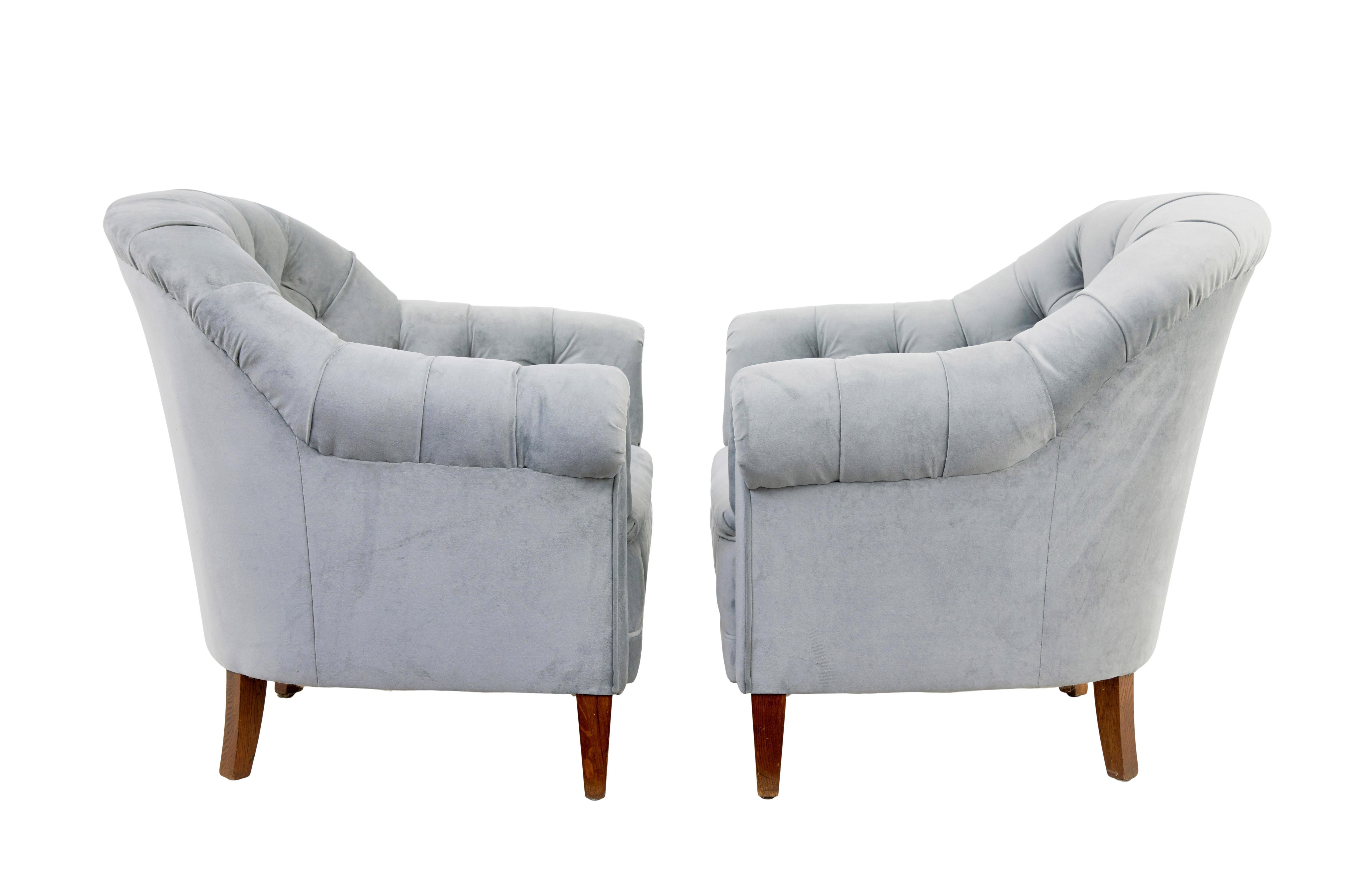 Ensemble de salon 3 pièces à dossier boutonné du début du 20e siècle en vente 5