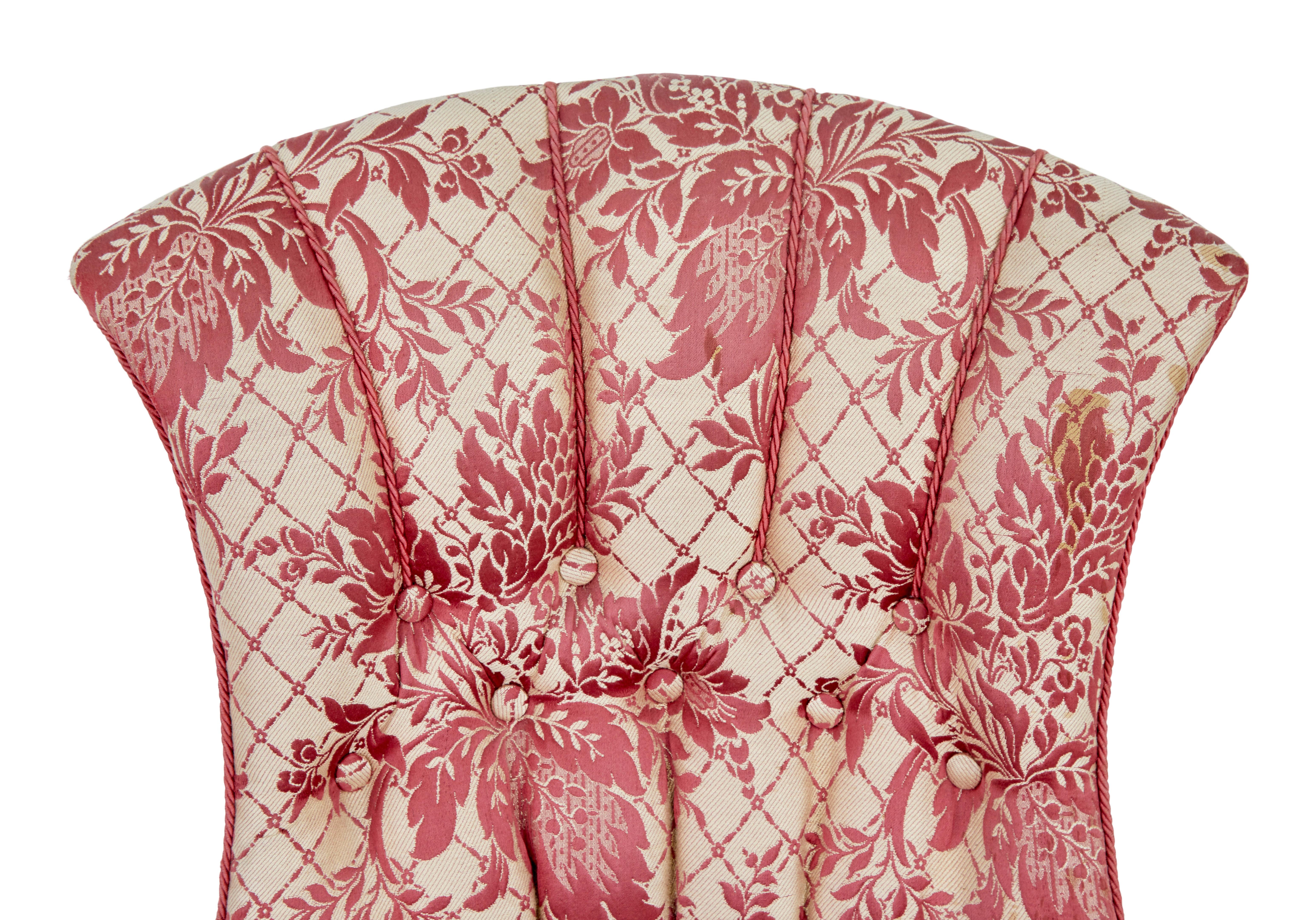 Tissu Ensemble de salon 3 pièces rembourré du début du 20e siècle en vente