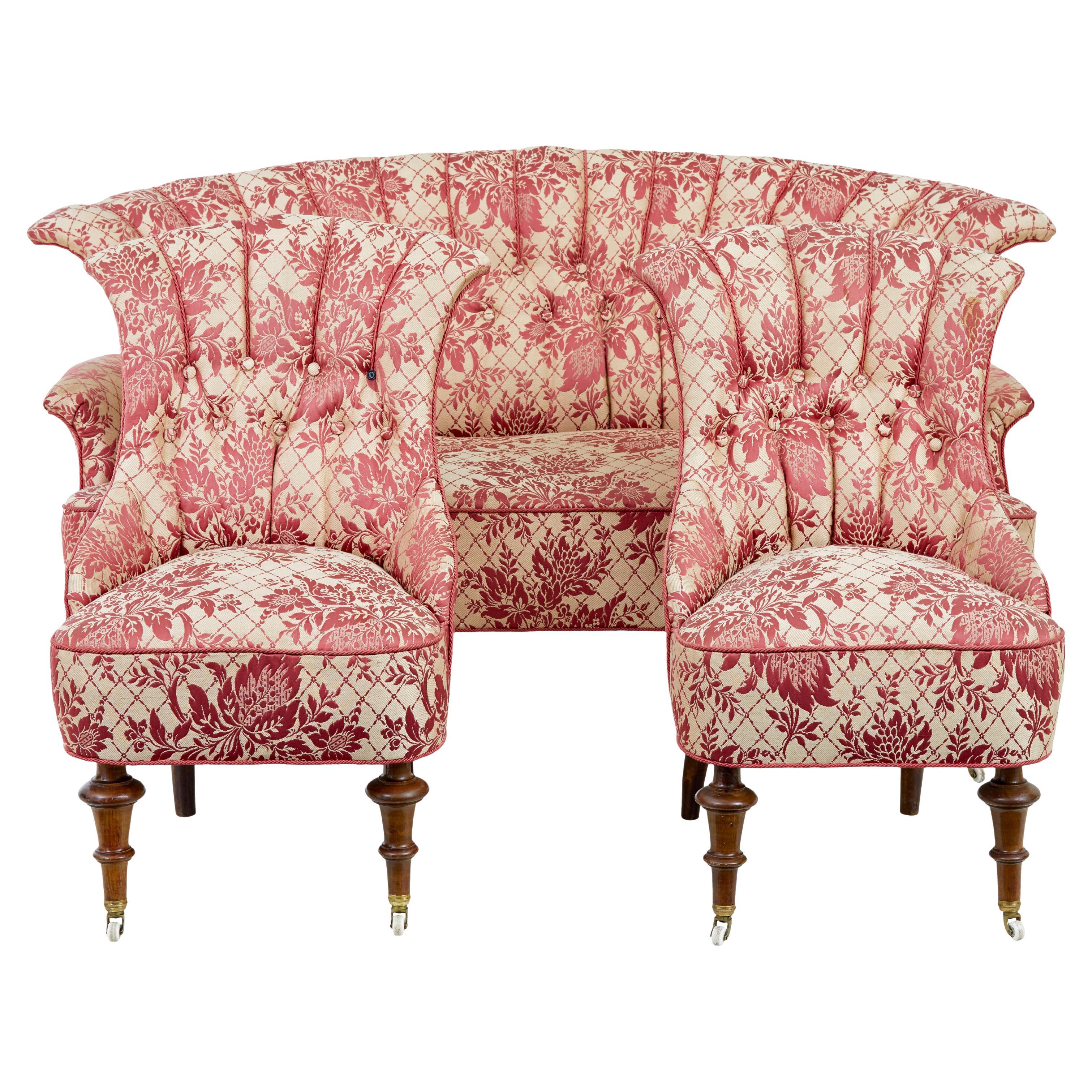 Early 20th century 3 piece upholstered salon suite