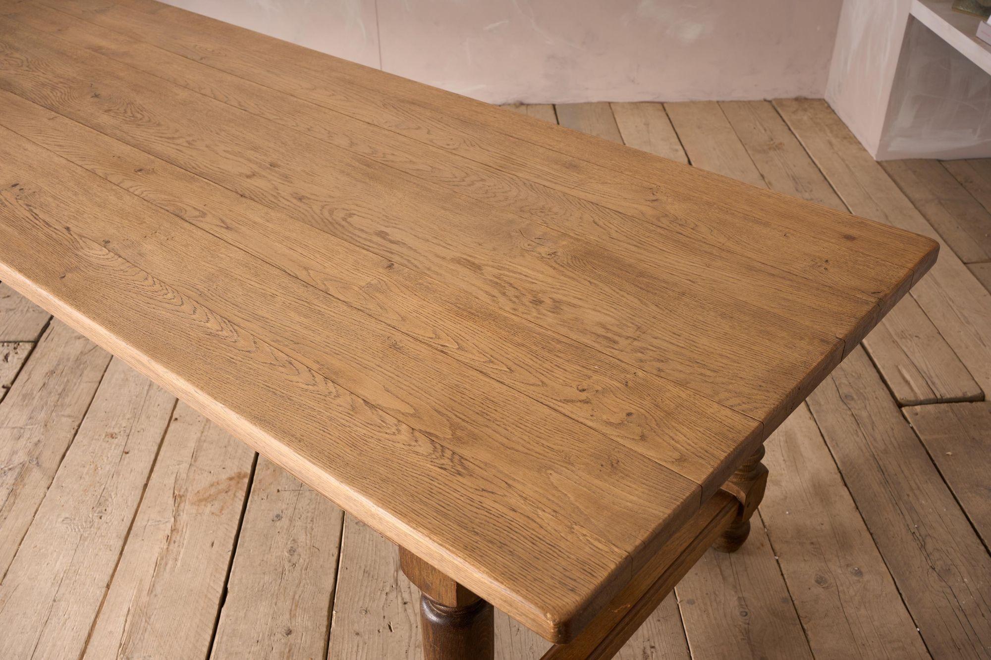 Early 20th century 3m long solid oak dining table 1