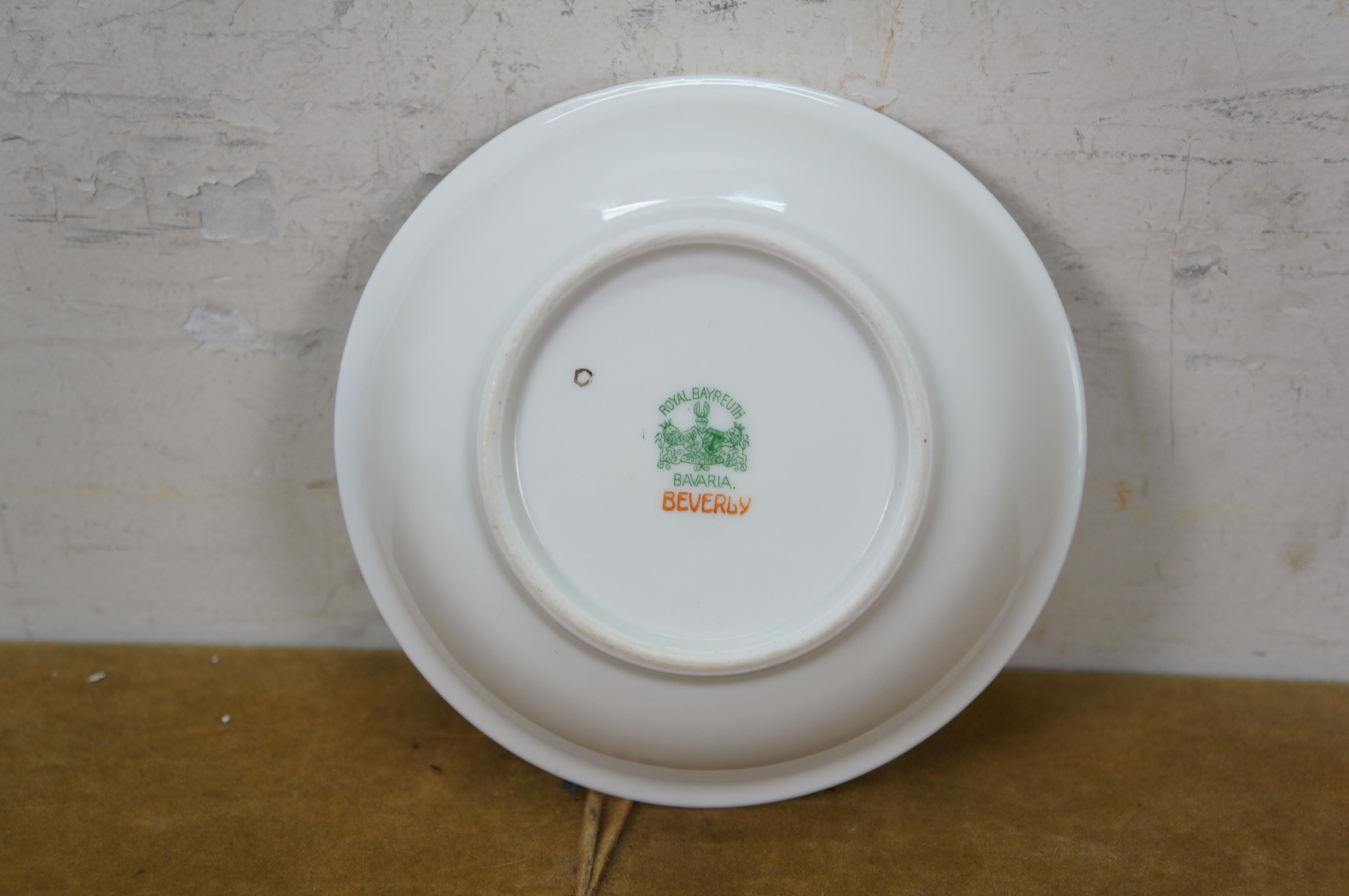 Early 20th Century 68 Pc Royal Bayreuth Beverly Floral Rose Dinnerware China Set For Sale 6