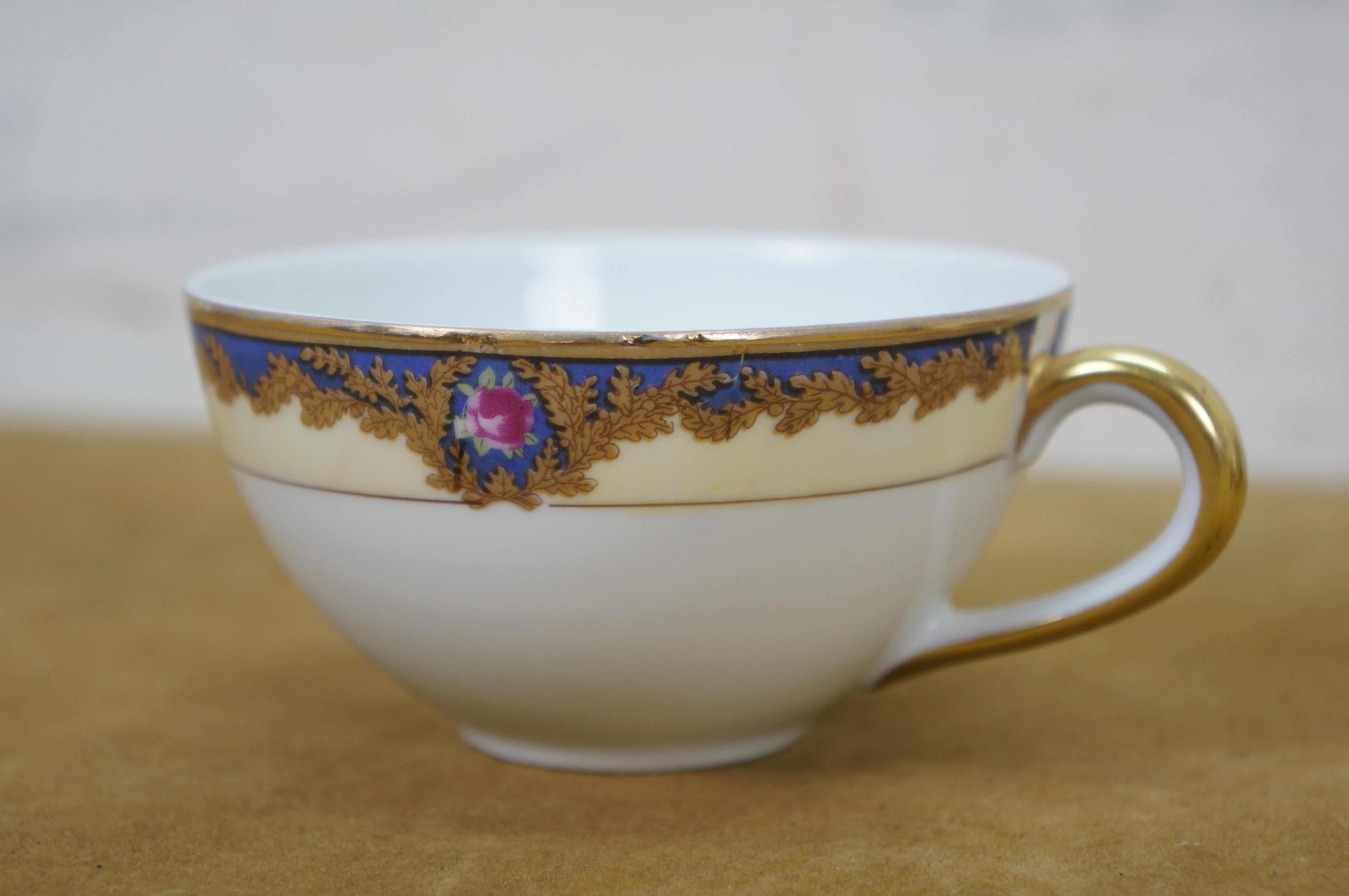 Early 20th Century 68 Pc Royal Bayreuth Beverly Floral Rose Dinnerware China Set For Sale 1