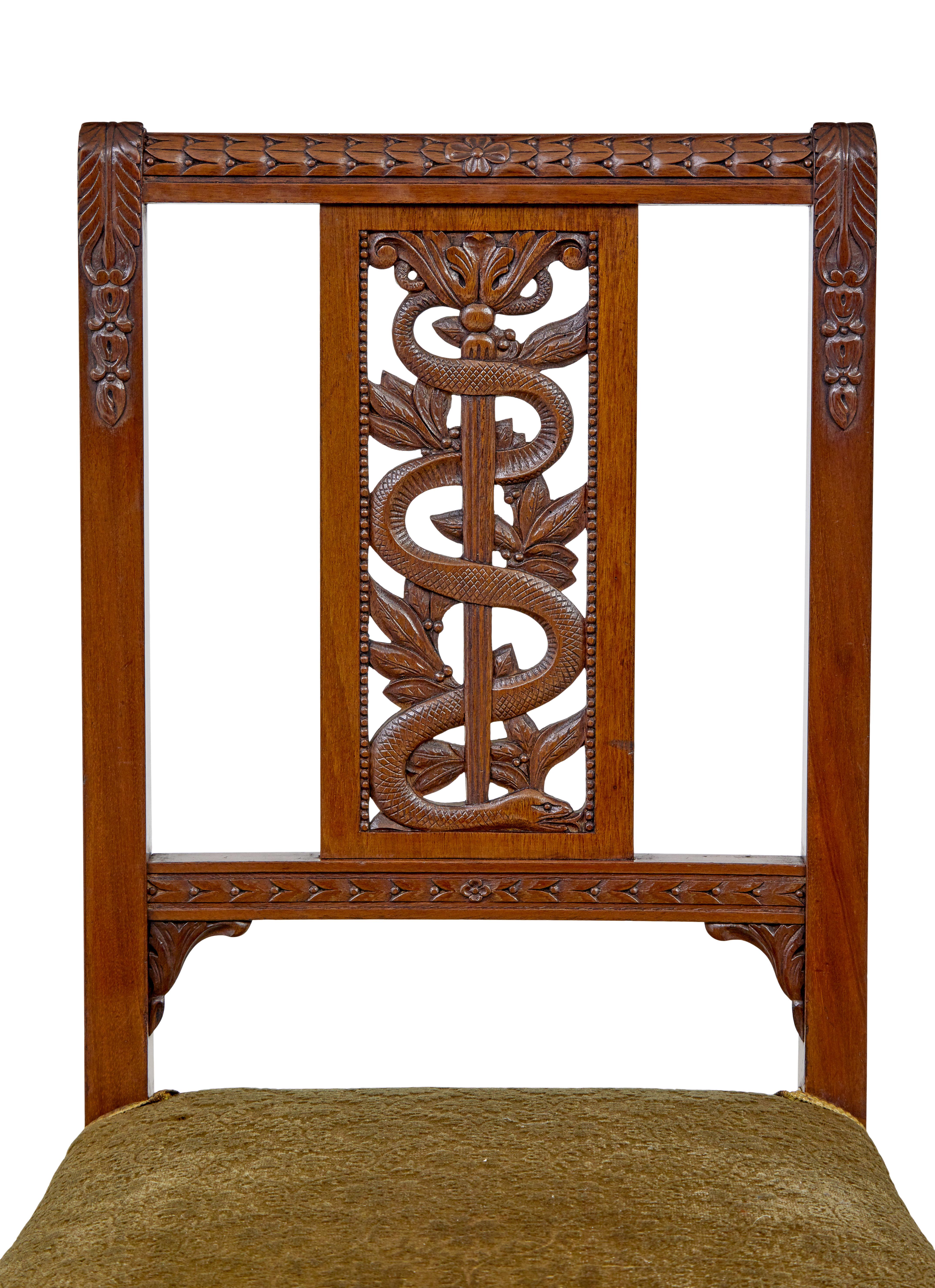Early 20th century 7 piece carved walnut empire revival suite For Sale 5