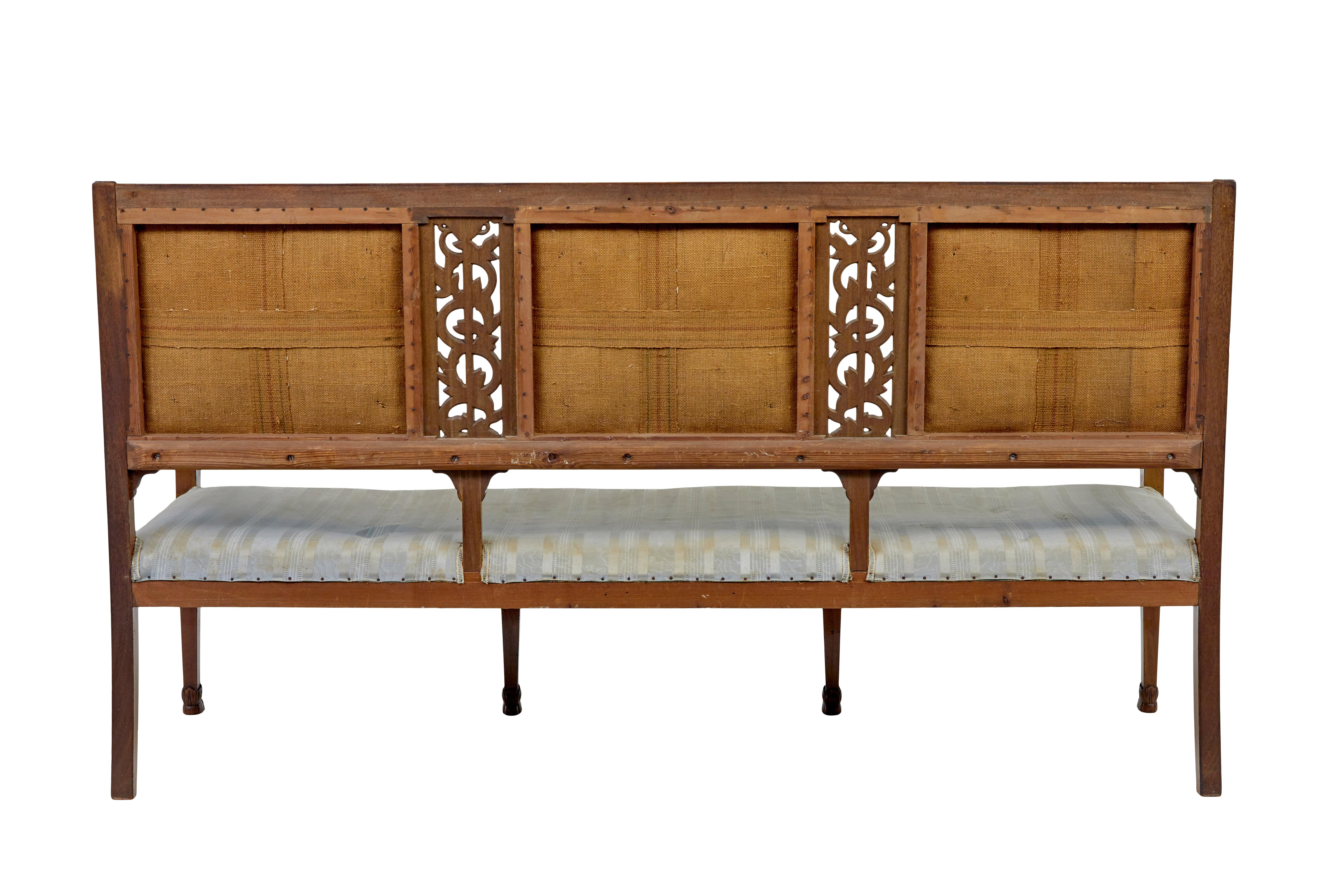 Swedish Early 20th century 7 piece carved walnut empire revival suite For Sale