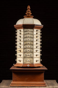 Early 20th Century 72-Drawer Wooden Rotating Parts Cabinet