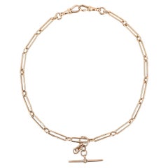 Early 20th Century 9 ct Rose Gold Trombone Link Albert Watch Chain