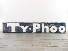 Early 20th Century 9 Foot Reclaimed Advertising Wooden Sign for Typhoo Tea