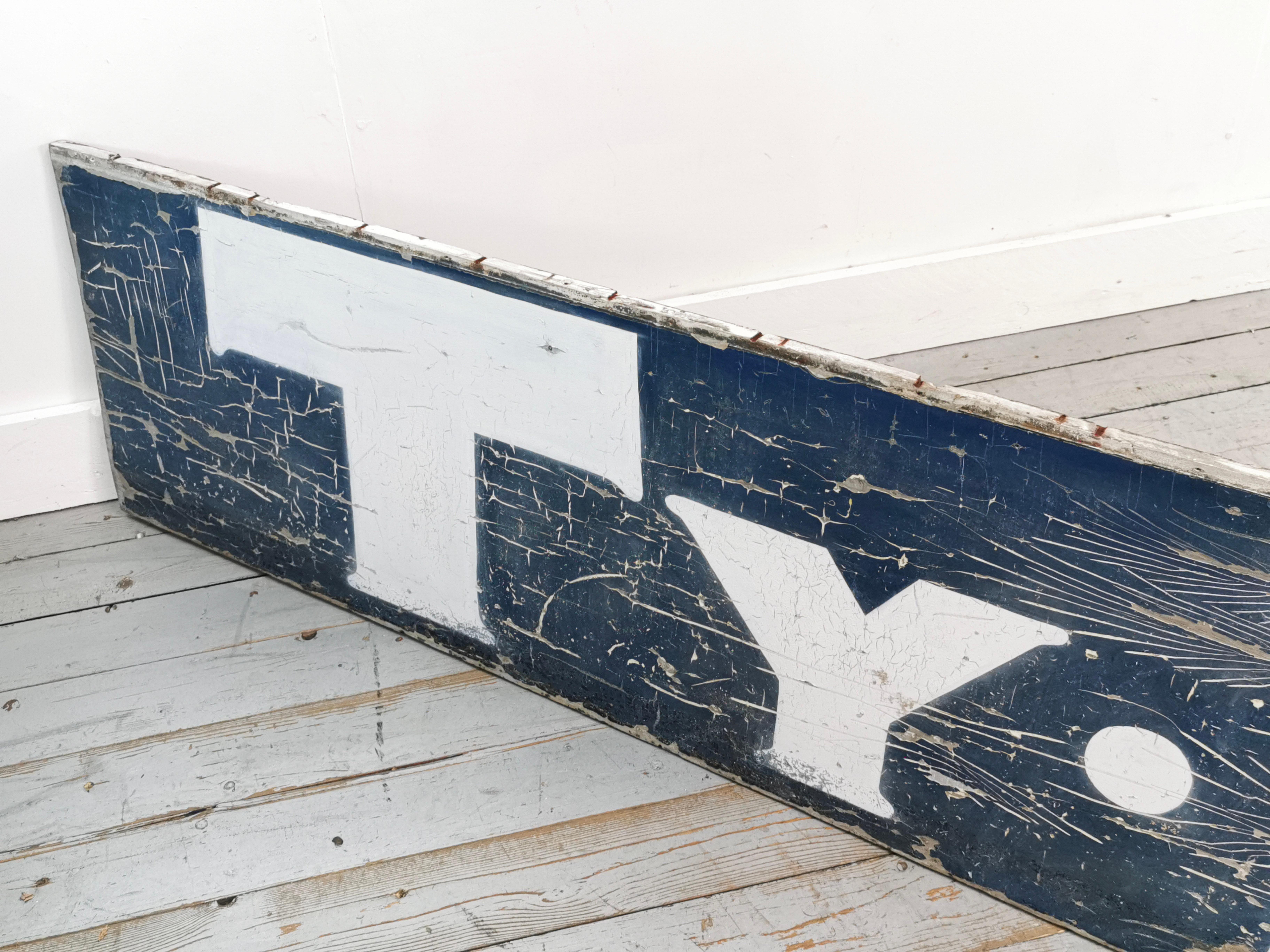 Early 20th Century 9 Foot Reclaimed Advertising Wooden Sign for Typhoo Tea In Distressed Condition For Sale In STOKE ON TRENT, GB