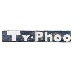 Early 20th Century 9 Foot Reclaimed Advertising Wooden Sign for Typhoo Tea