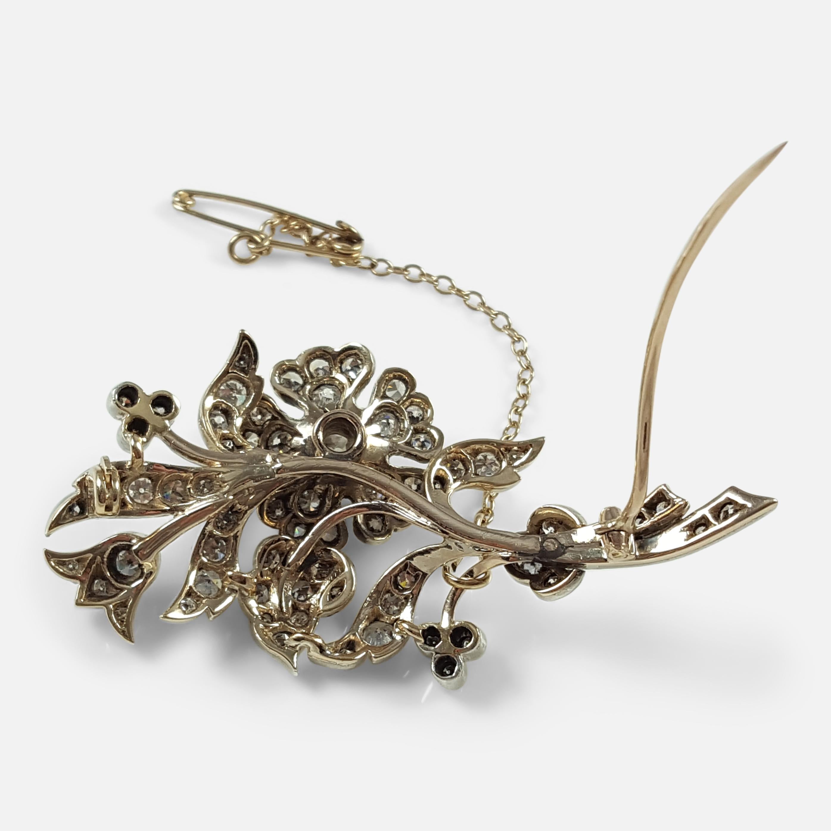 Early 20th Century Diamond Floral Brooch, circa 1900s 1