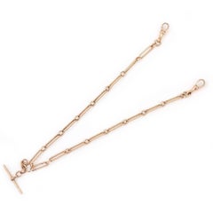 Early 20th Century 9 ct Rose Gold Trombone Link Albert Watch Chain