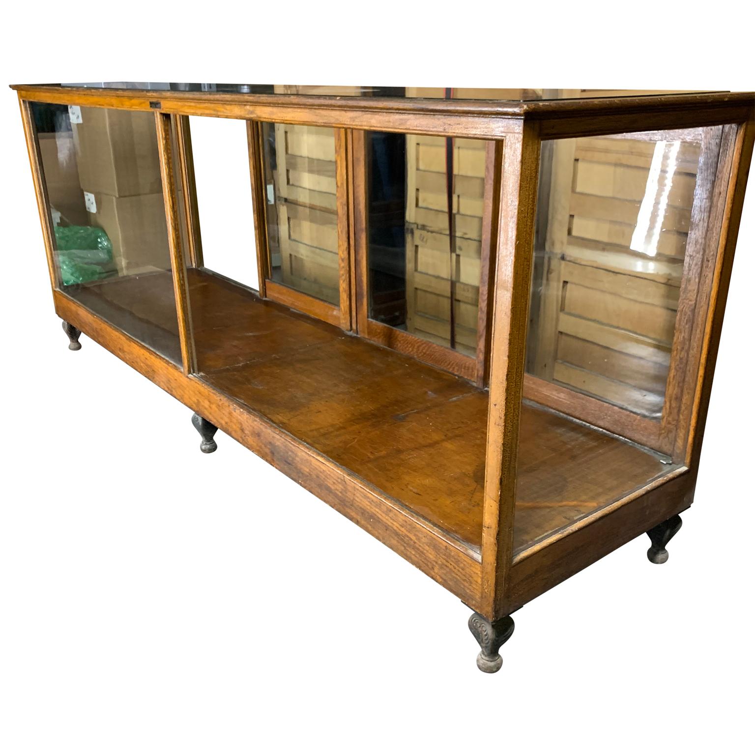 Early 20th Century A N Russel & Sons Wooden Glass Top Display Case Vitrine 3
