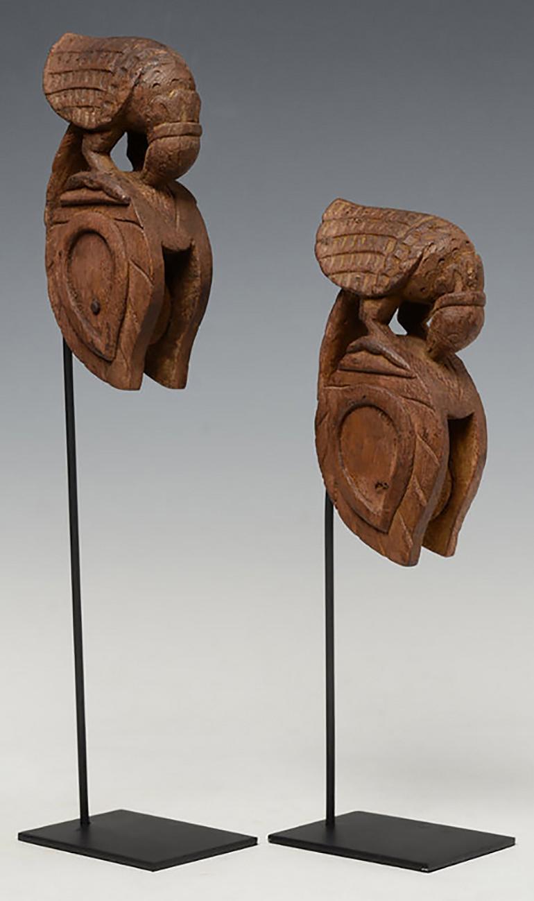 Early 20th Century, A Pair of Burmese Wooden Textile Tools in the Form of Bird 7