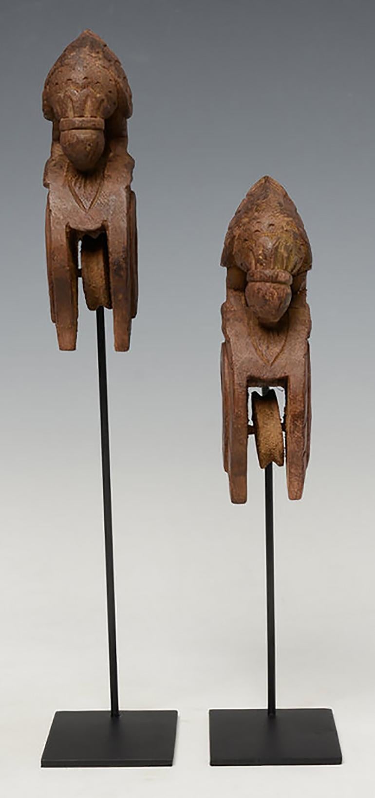 Early 20th Century, A Pair of Burmese Wooden Textile Tools in the Form of Bird 8