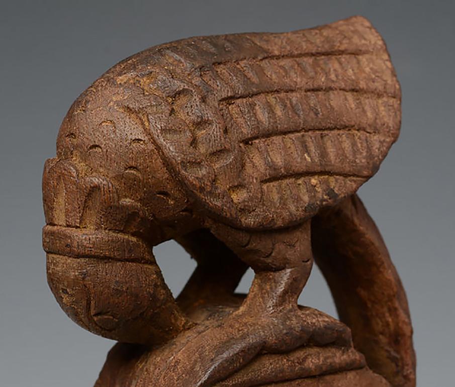 Hand-Carved Early 20th Century, A Pair of Burmese Wooden Textile Tools in the Form of Bird