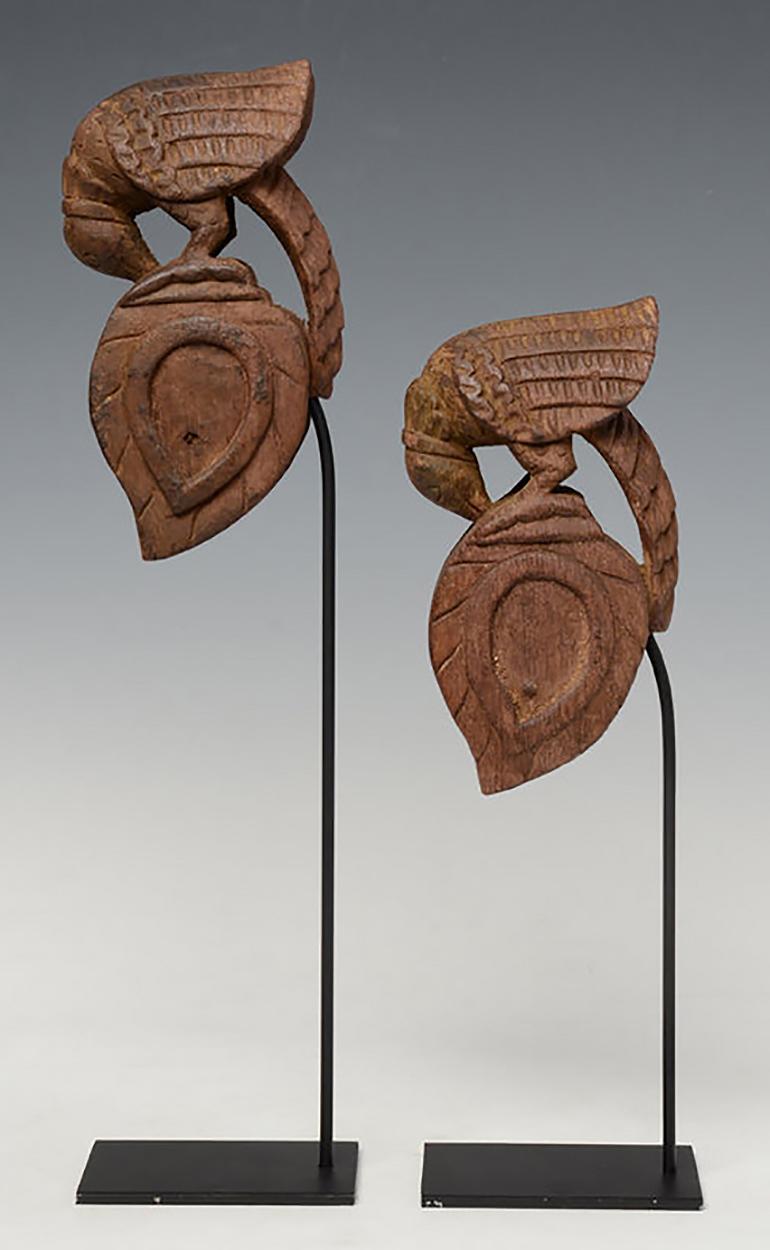 Early 20th Century, A Pair of Burmese Wooden Textile Tools in the Form of Bird 4