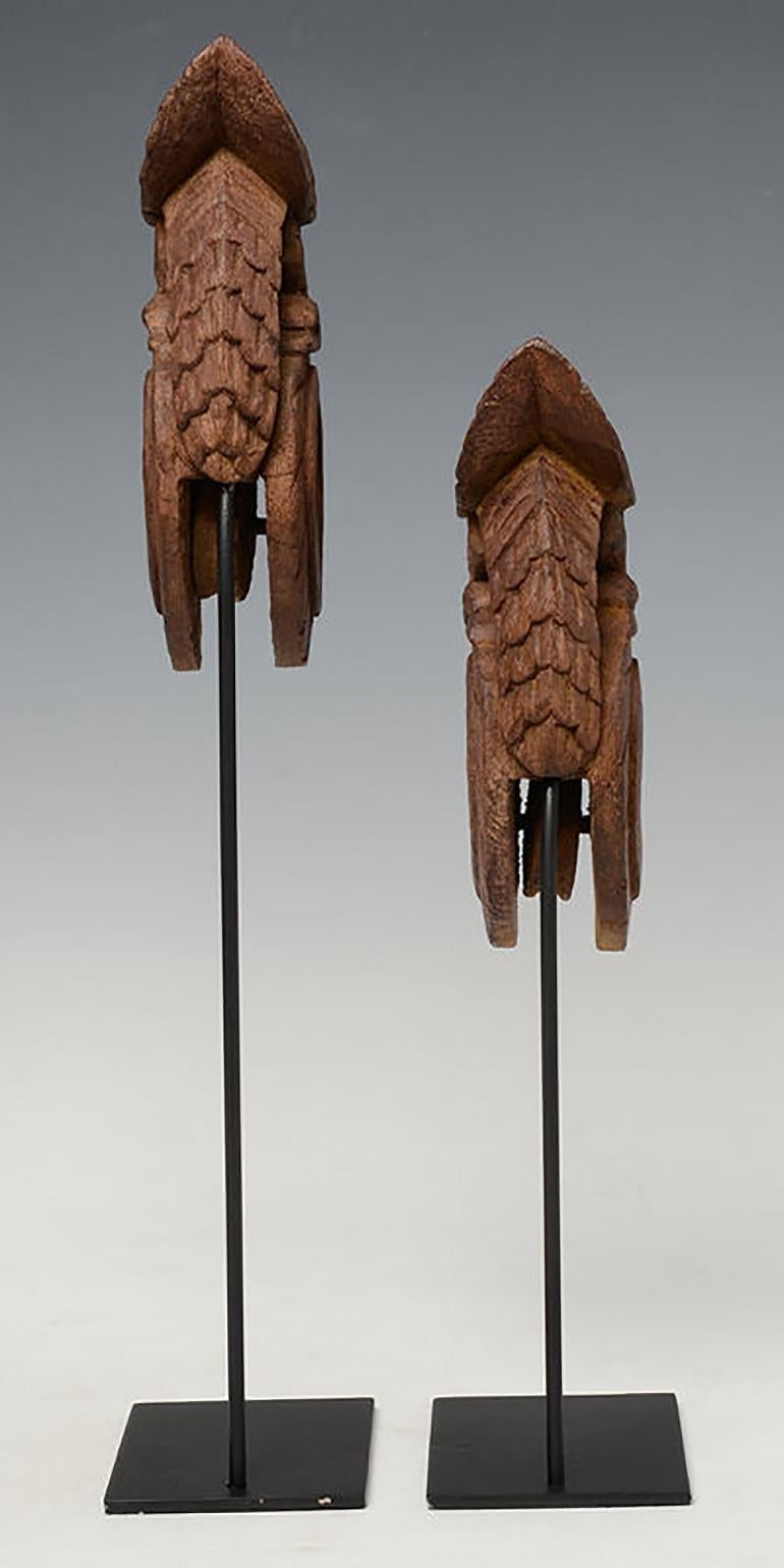 Early 20th Century, A Pair of Burmese Wooden Textile Tools in the Form of Bird 5