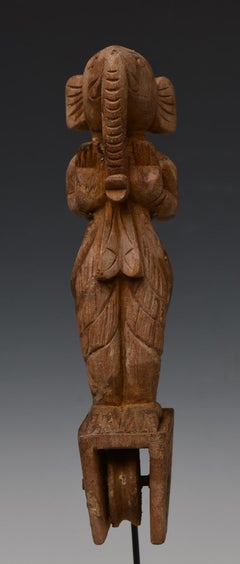 Early 20th Century, A Pair of Burmese Wooden Textile Tools in the Form of Ganesh