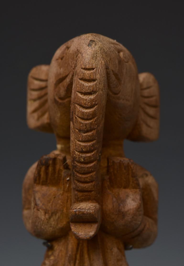 Hand-Carved Early 20th Century, A Pair of Burmese Wooden Textile Tools in the Form of Ganesh