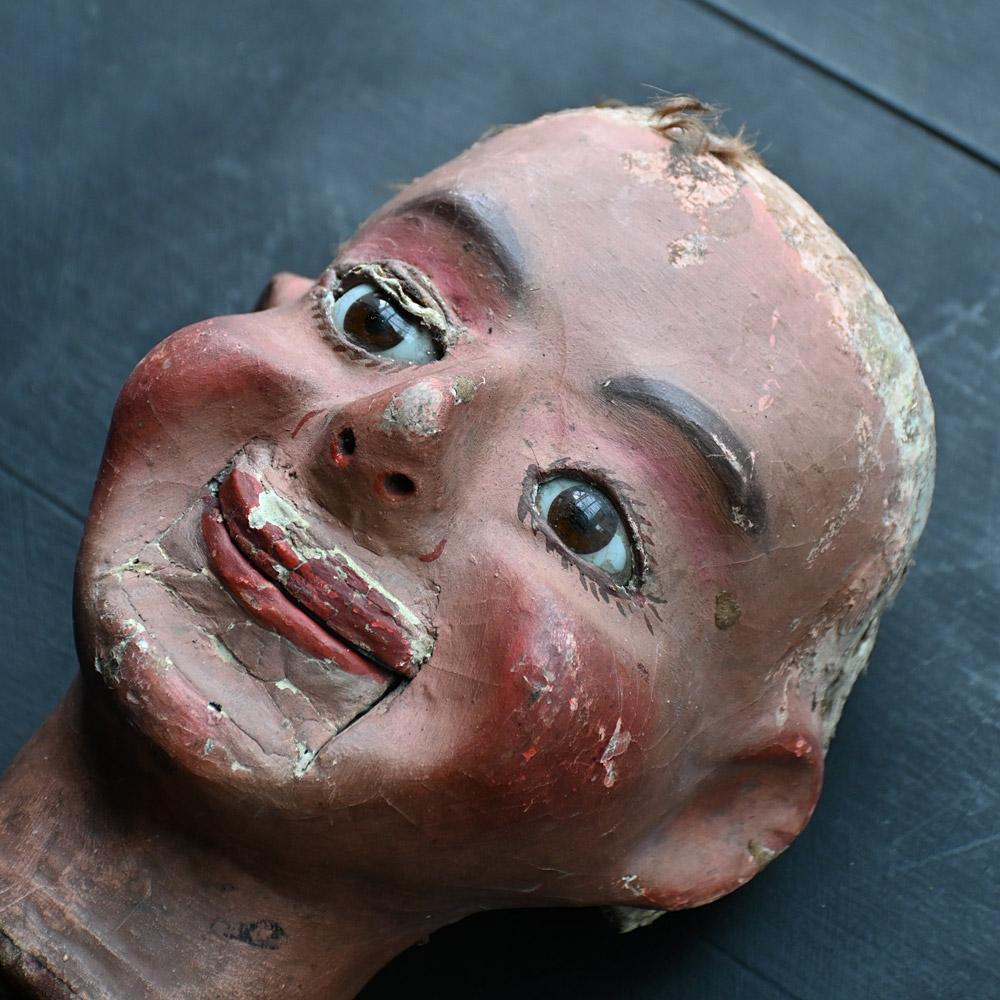 Early 20th Century A. Quisto Ventriloquist Dummy Head

A quirky example of an early 20th Century A. Quisto ventriloquist dummy head. In the form of a smoking figure, with glass eyes and mouth that still opens and closes by pulling the string. It