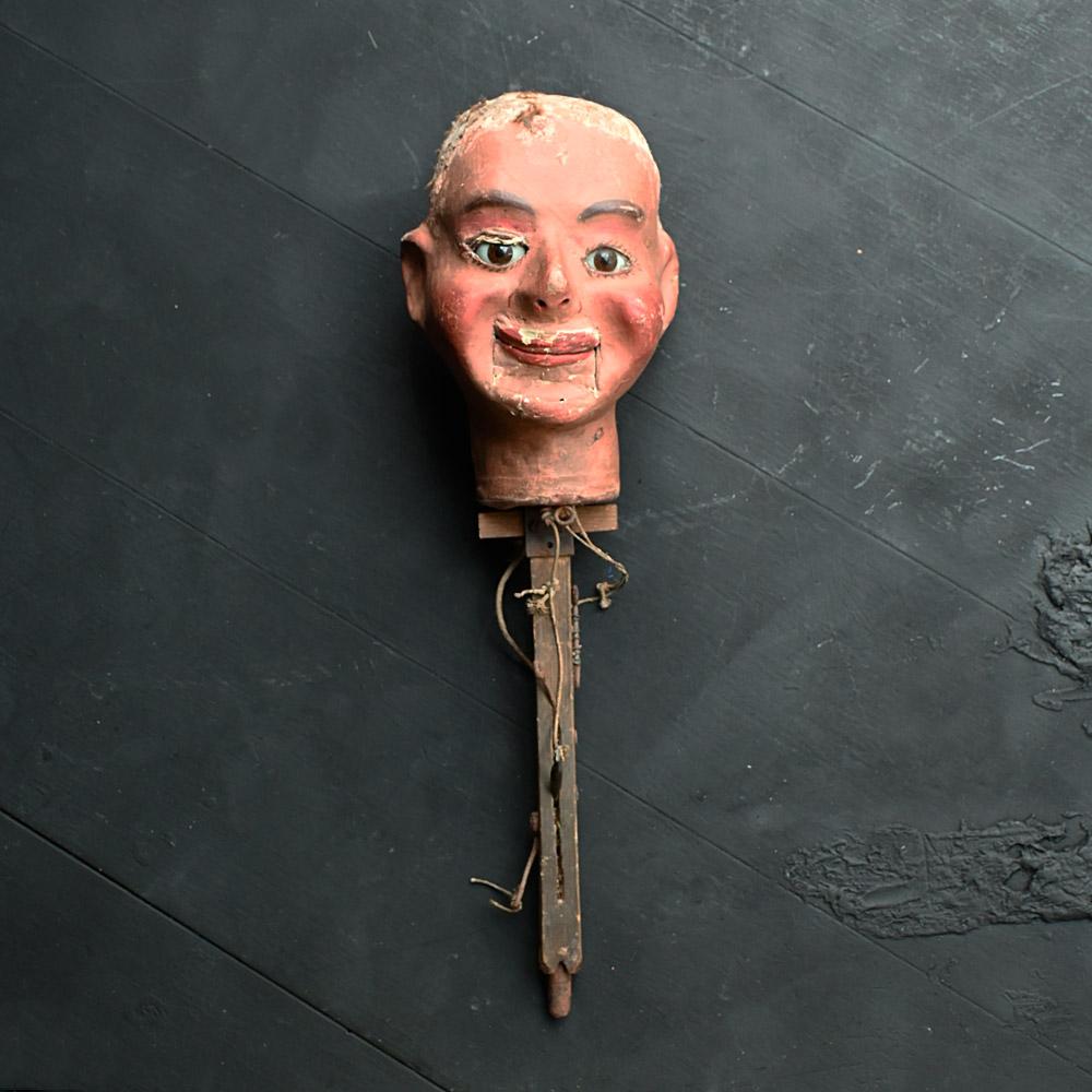 Late Victorian Early 20th Century A. Quisto Ventriloquist Dummy Head