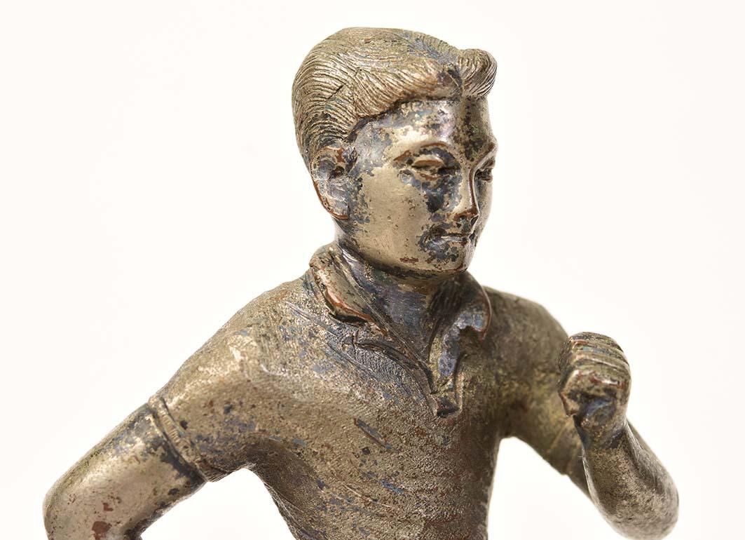 Early 20th Century, A Set of Burmese Bronze Sportsman Figurines For Sale 6