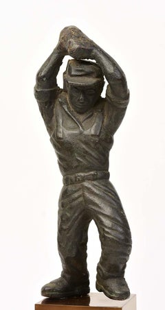 Early 20th Century, A Set of Burmese Bronze Sportsman Figurines