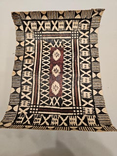 Early 20th Century Abstract Tonga Tapa Cloth Aboriginal Art Of South Pacific