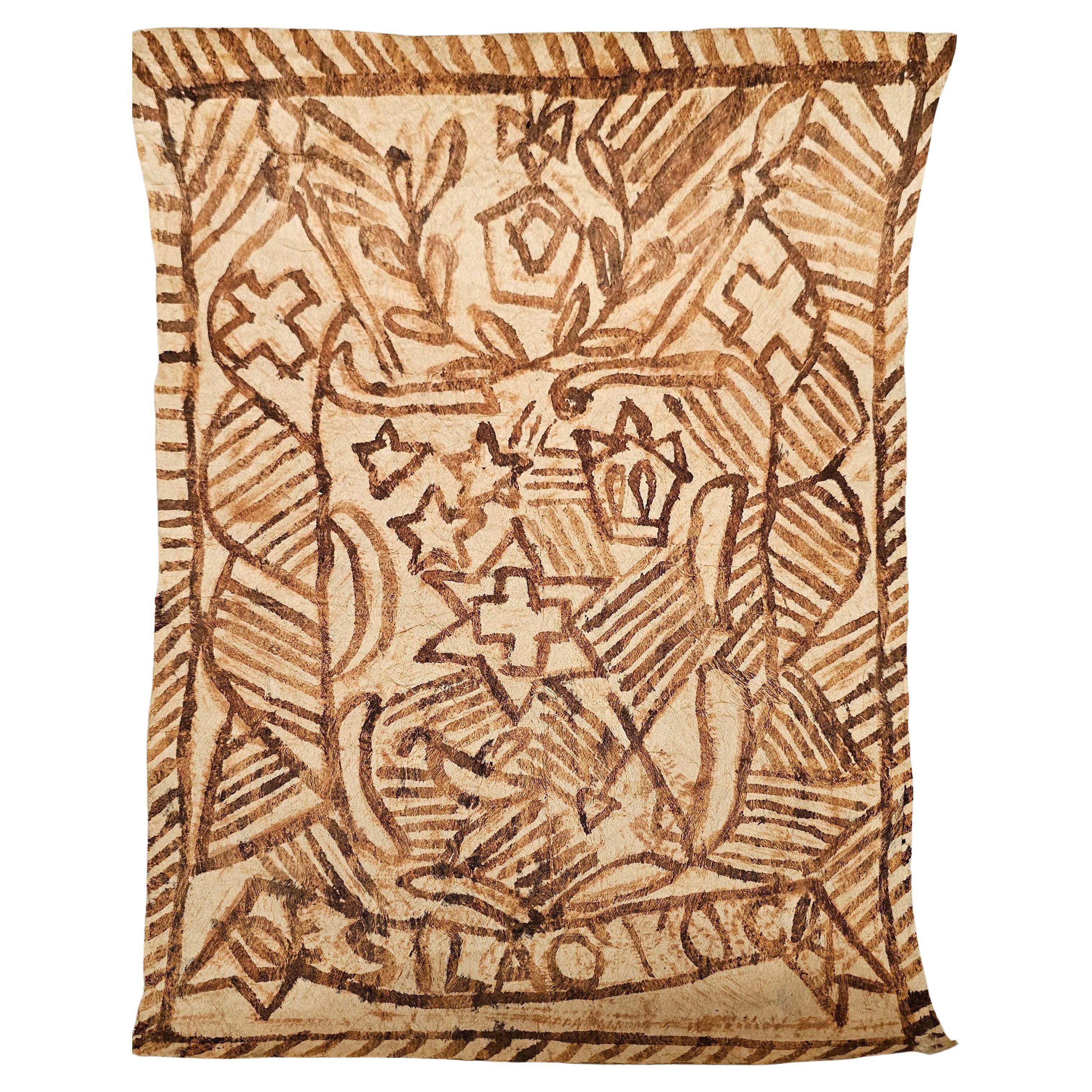 Frühes 20. Jahrhundert Abstraktes Tonga-Tapa-Tuch