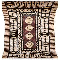 Early 20th Century Abstract Tonga Tapa Cloth