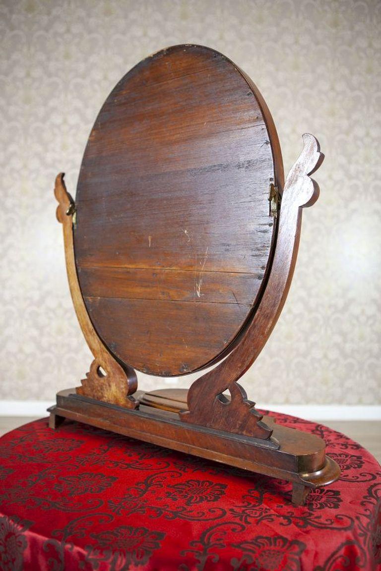 Miroir réglable du début du 20e siècle avec compartiment de rangement de style Sheraton Bon état - En vente à Opole, PL