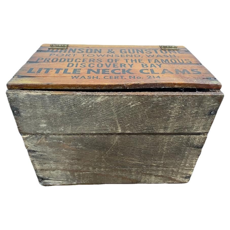 Early 20th century advertising Johnson and Gunston clam box