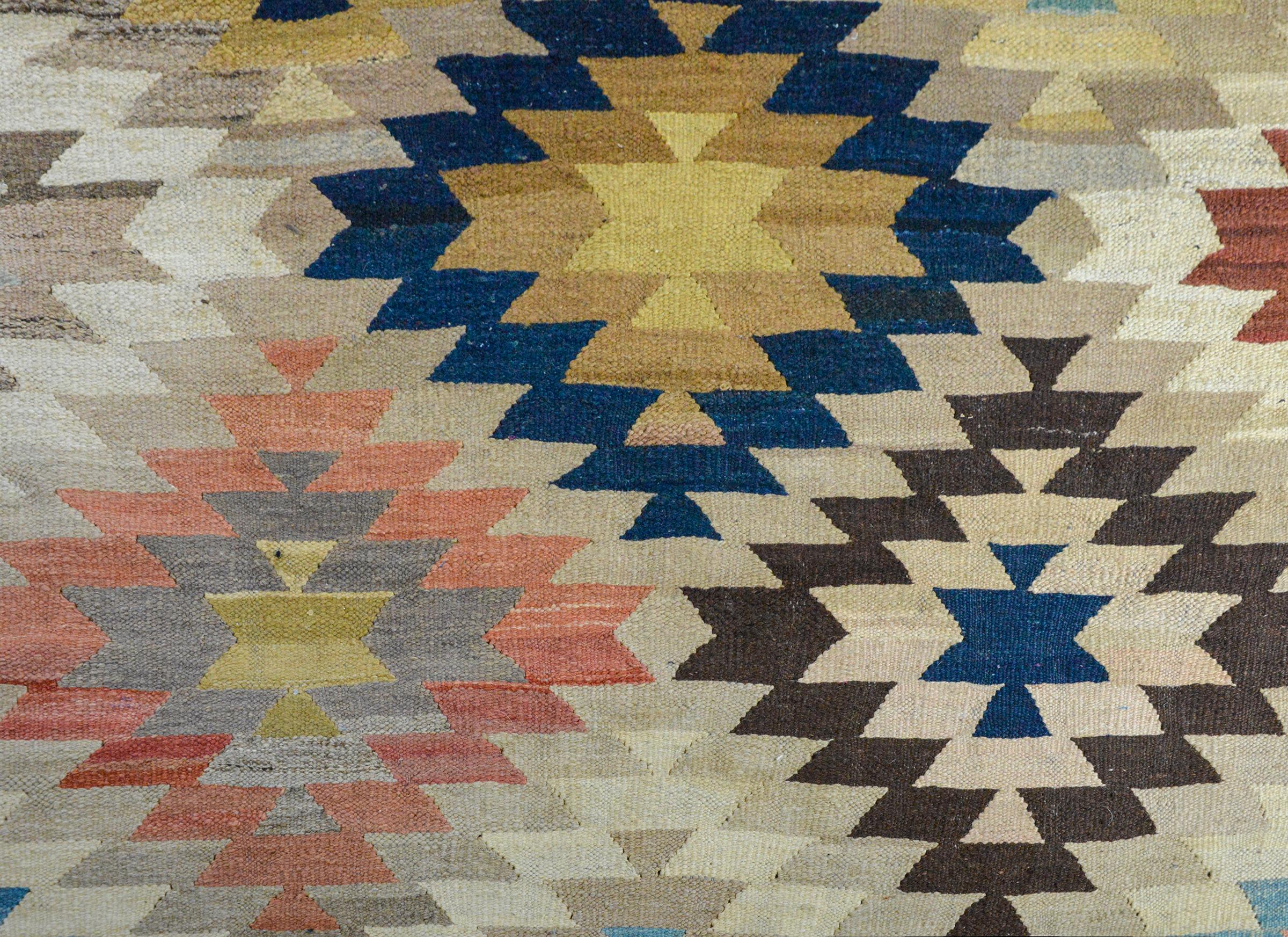 Afghanischer Kelim-Teppich des späten 20. Jahrhunderts (Wolle) im Angebot