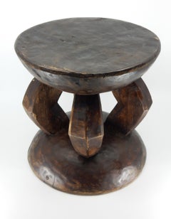 early 20th Century Africa Bamileke Hand Carved Wooden Stool
