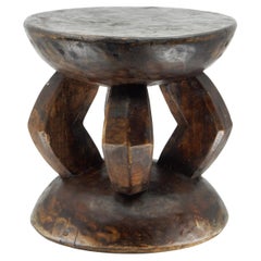 early 20th Century Africa Bamileke Hand Carved Wooden Stool