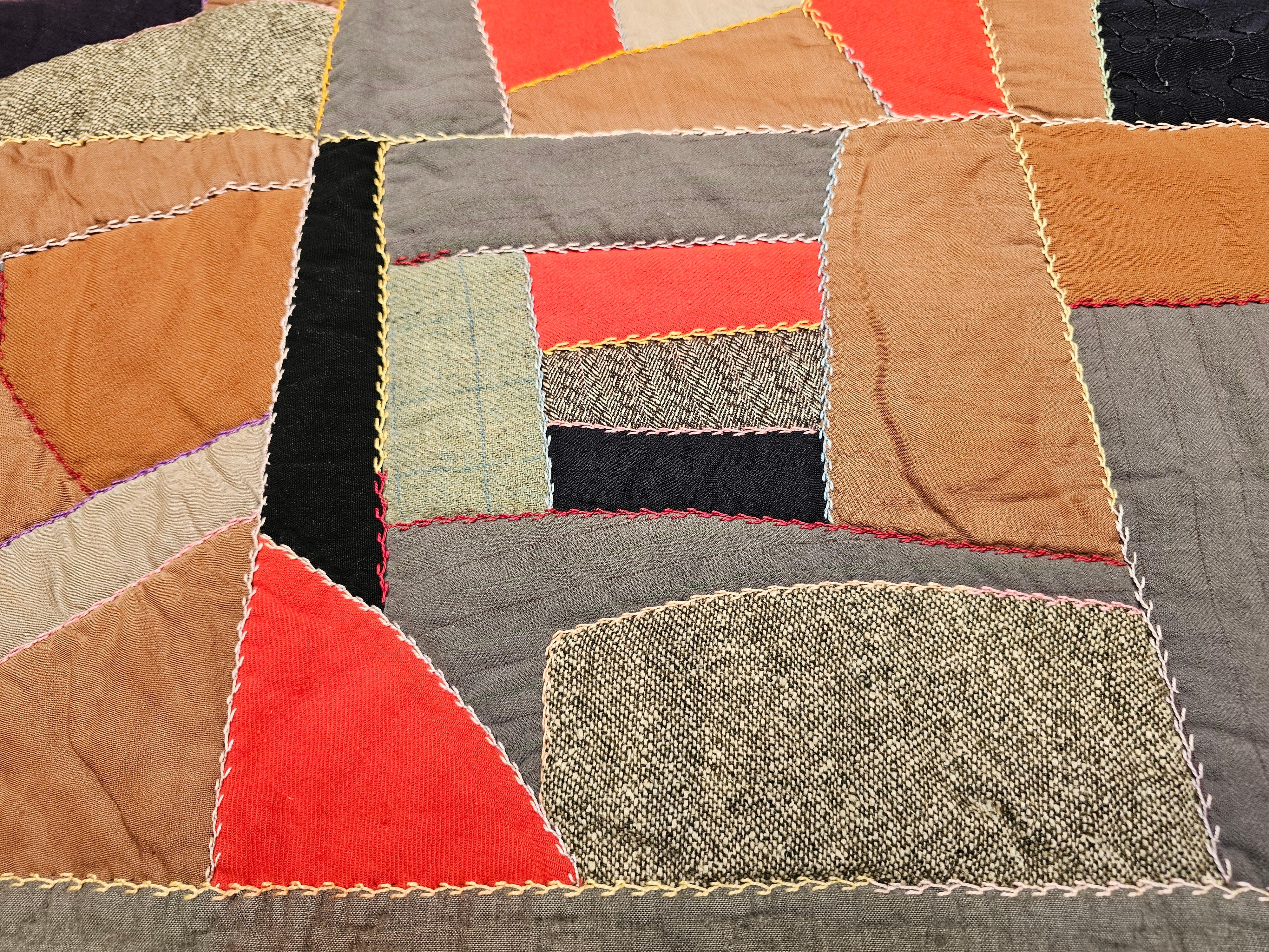 Afrikanisch-amerikanische Crazy Quilt des frühen 20. Jahrhunderts im Angebot 3