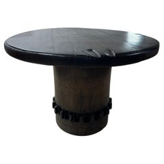 Antique Early 20th Century African Sugar Grinder Wood Table