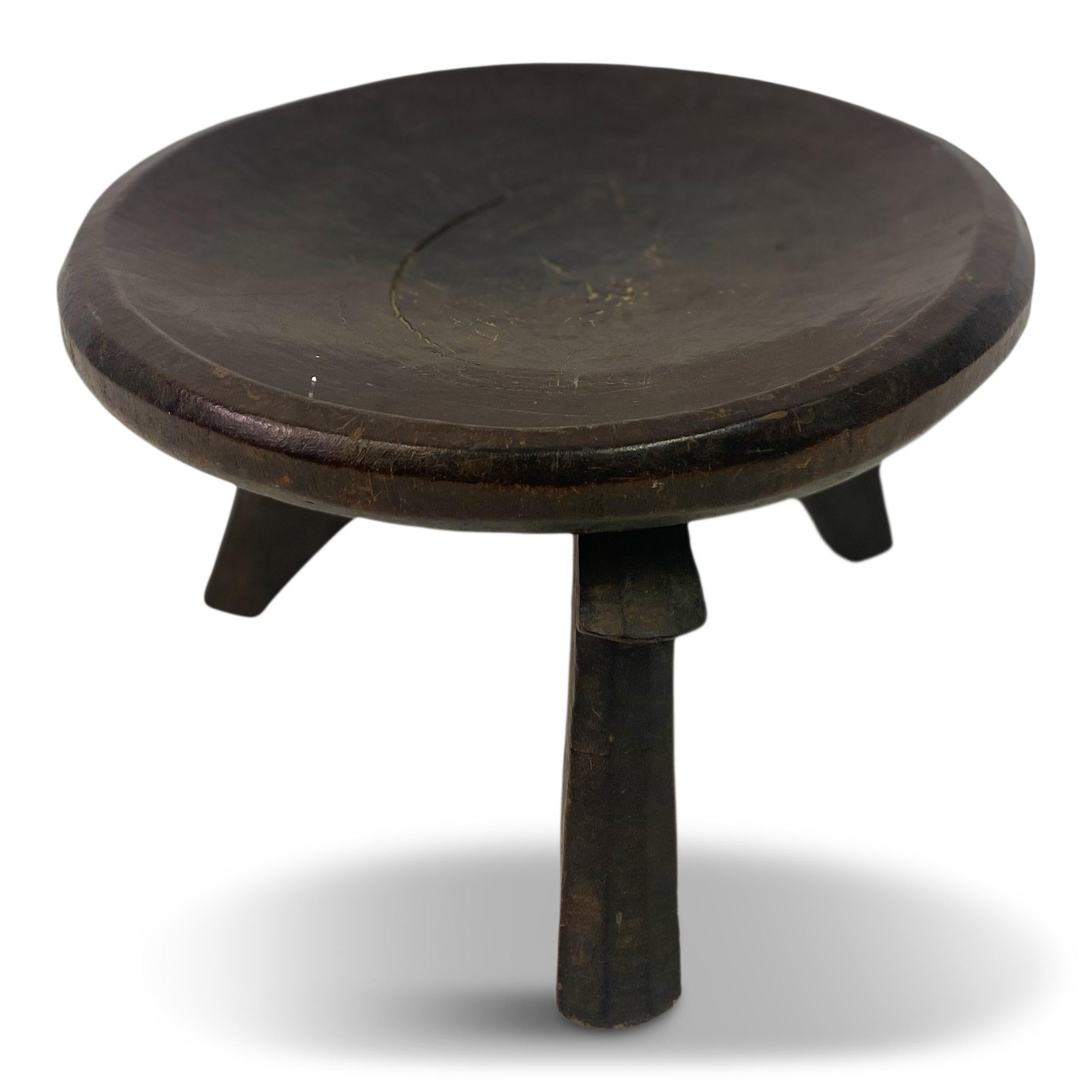 Early 20th Century African Tripod Stool 1