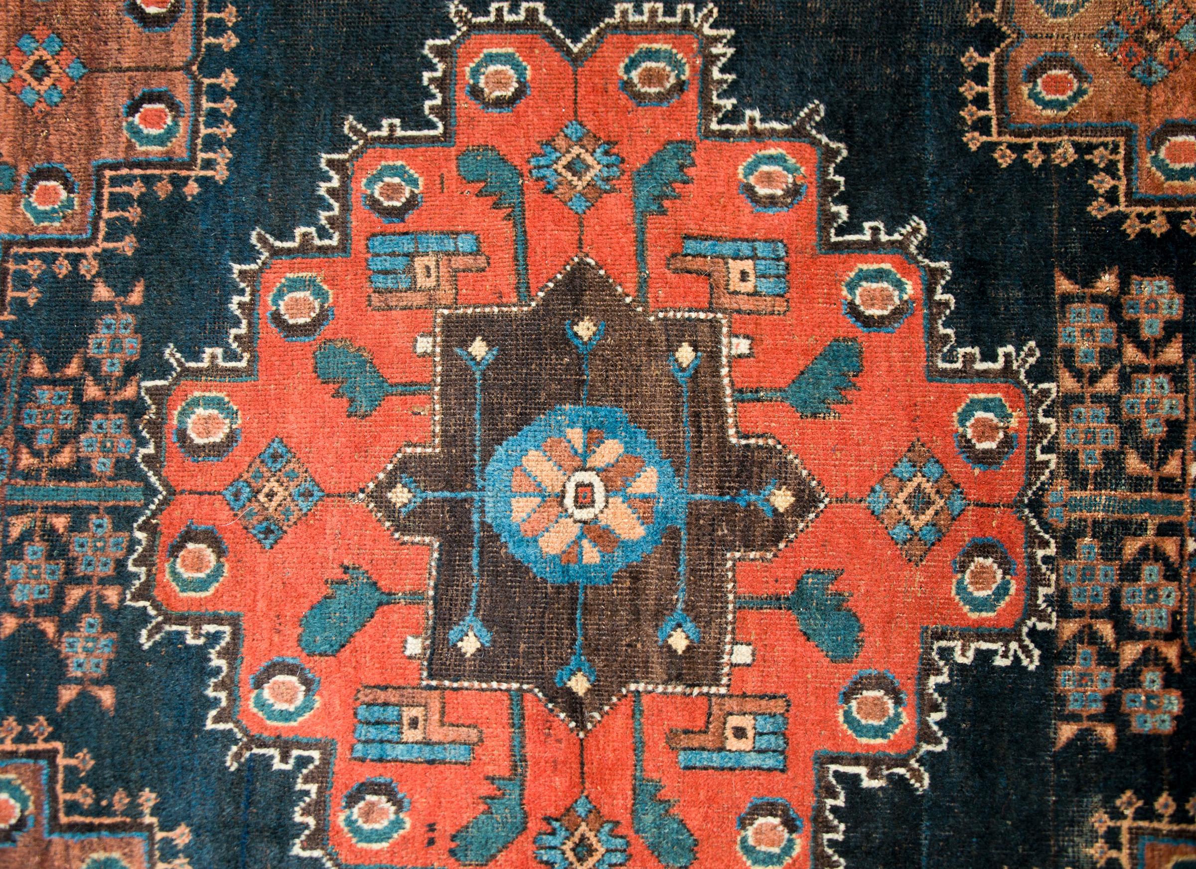 Hand-Knotted Early 20th Century Afshar Rug For Sale