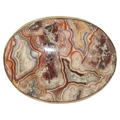 Early 20th Century Agate & 14K Gold Brooch