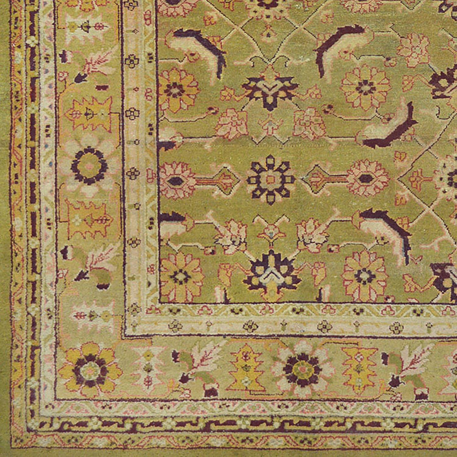 Hand-Knotted Early 20th Century Agra Rug from North India For Sale