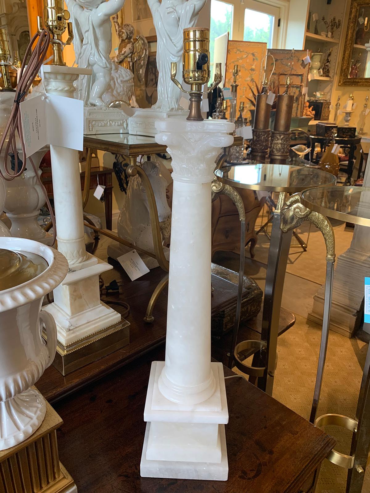 Early 20th century Alabaster column lamp
New wiring.
