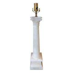 Early 20th Century Alabaster Column Lamp
