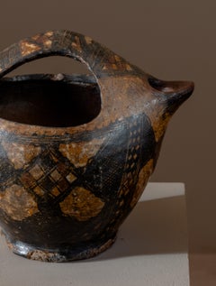 Early 20th Century Algerian Kabyle Painted Terracotta Water Jug
