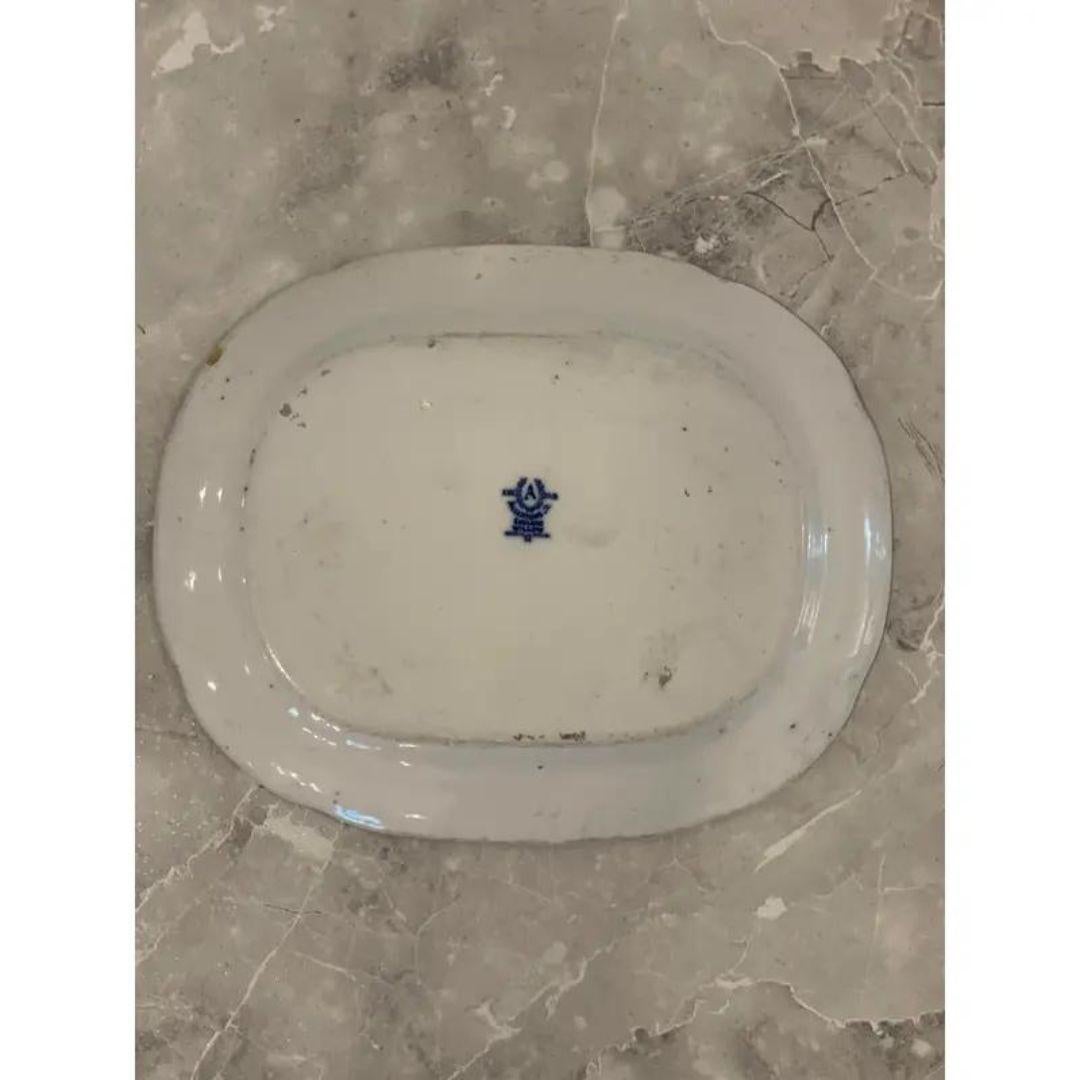 British Early 20th Century Allerton's Ltd. Blue Willow Serving Platter, Made in England For Sale