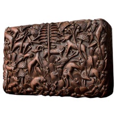 Early 20th Century, Amazing Hand Carved Indian Cigar Box