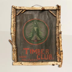 Amerikanisches Adirondack-Schild „ Timber Club“ aus dem frühen 20. Jahrhundert