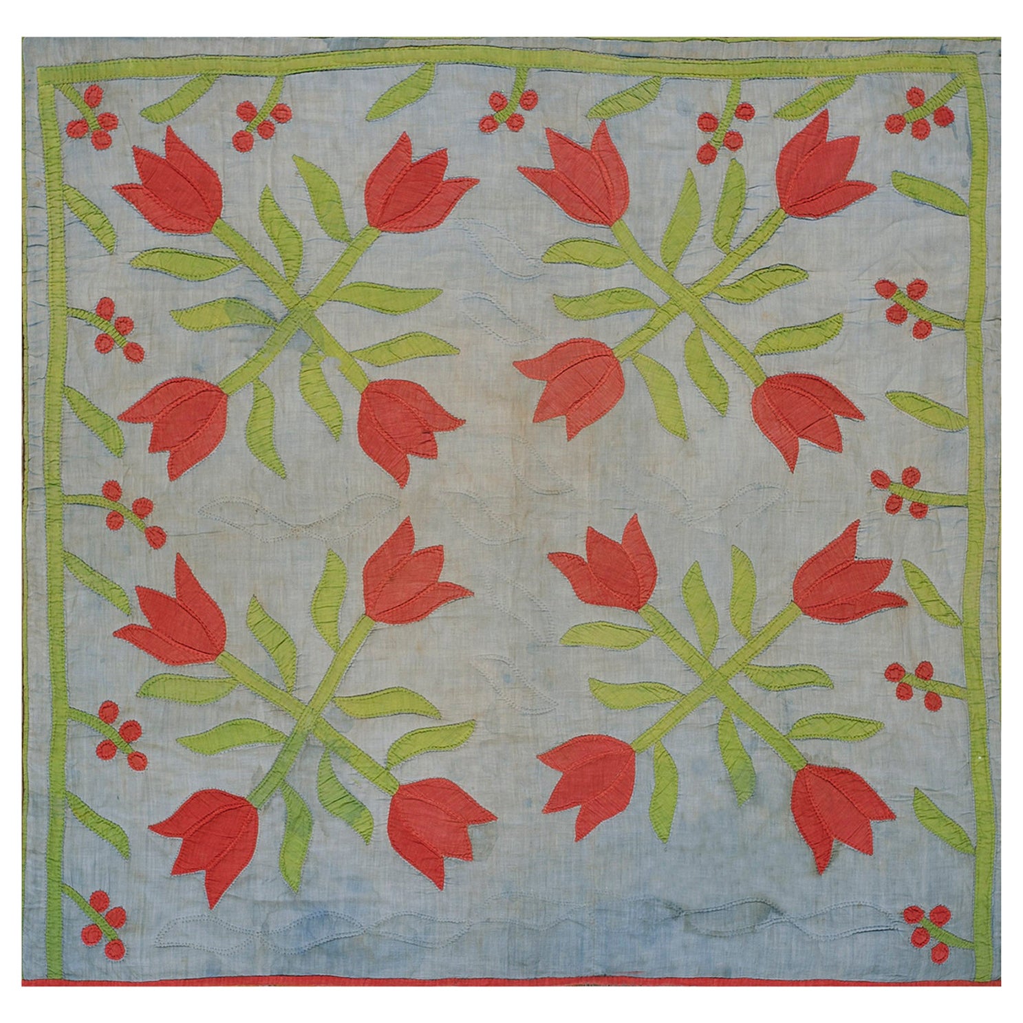 Trapunta Amish dei primi del Novecento ( 3' 7'' x 3' 9'' - 109 x 114 )