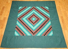 Early 20th Century American Amish “Sunshine and Shadows” Hand Stitched Quilt